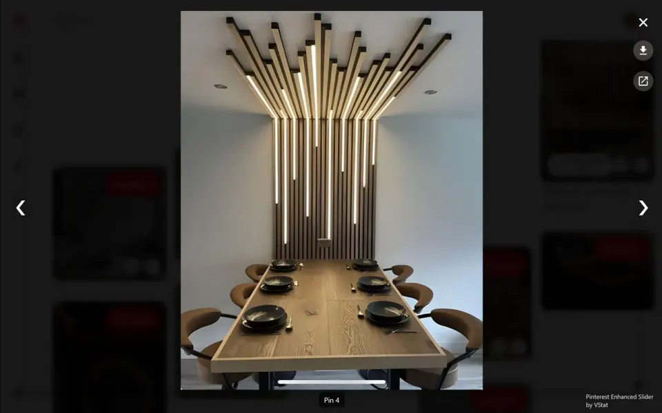 Полноэкранный слайдер Pinterest с крупным изображением и стрелками