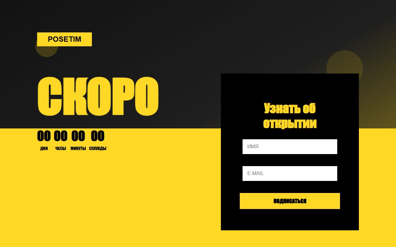 Posetim — скриншот страницы